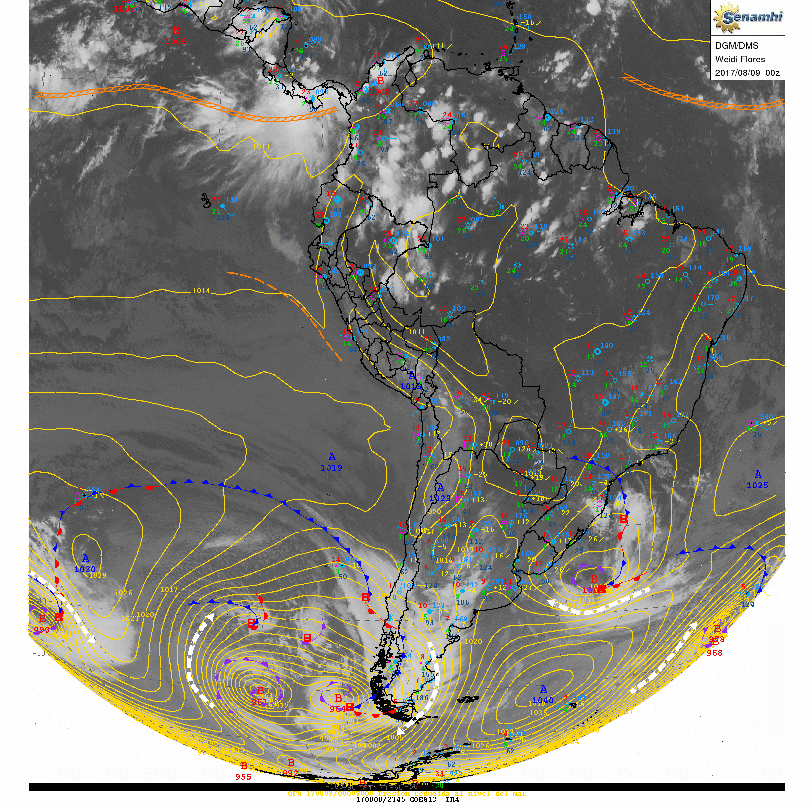 Análisis Sinóptico de Sudamerica - Análisis/imagenes
