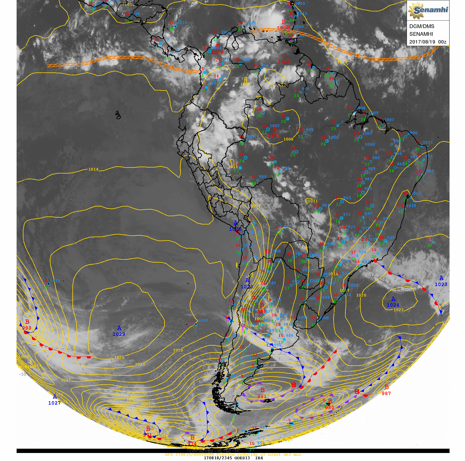 Análisis Sinóptico de Sudamerica - Análisis/imagenes