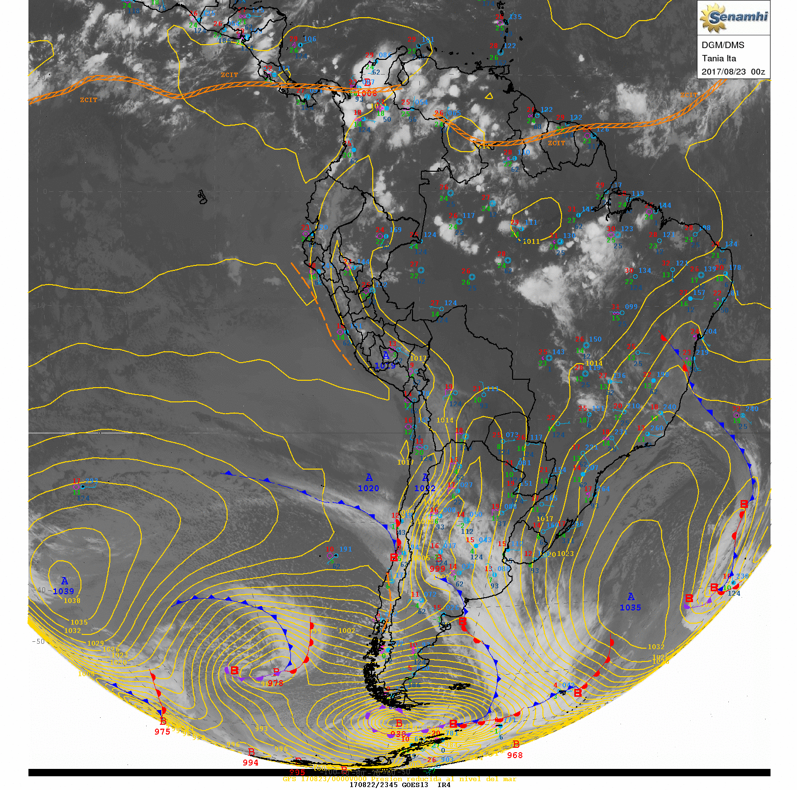 Análisis Sinóptico de Sudamerica - Análisis/imagenes