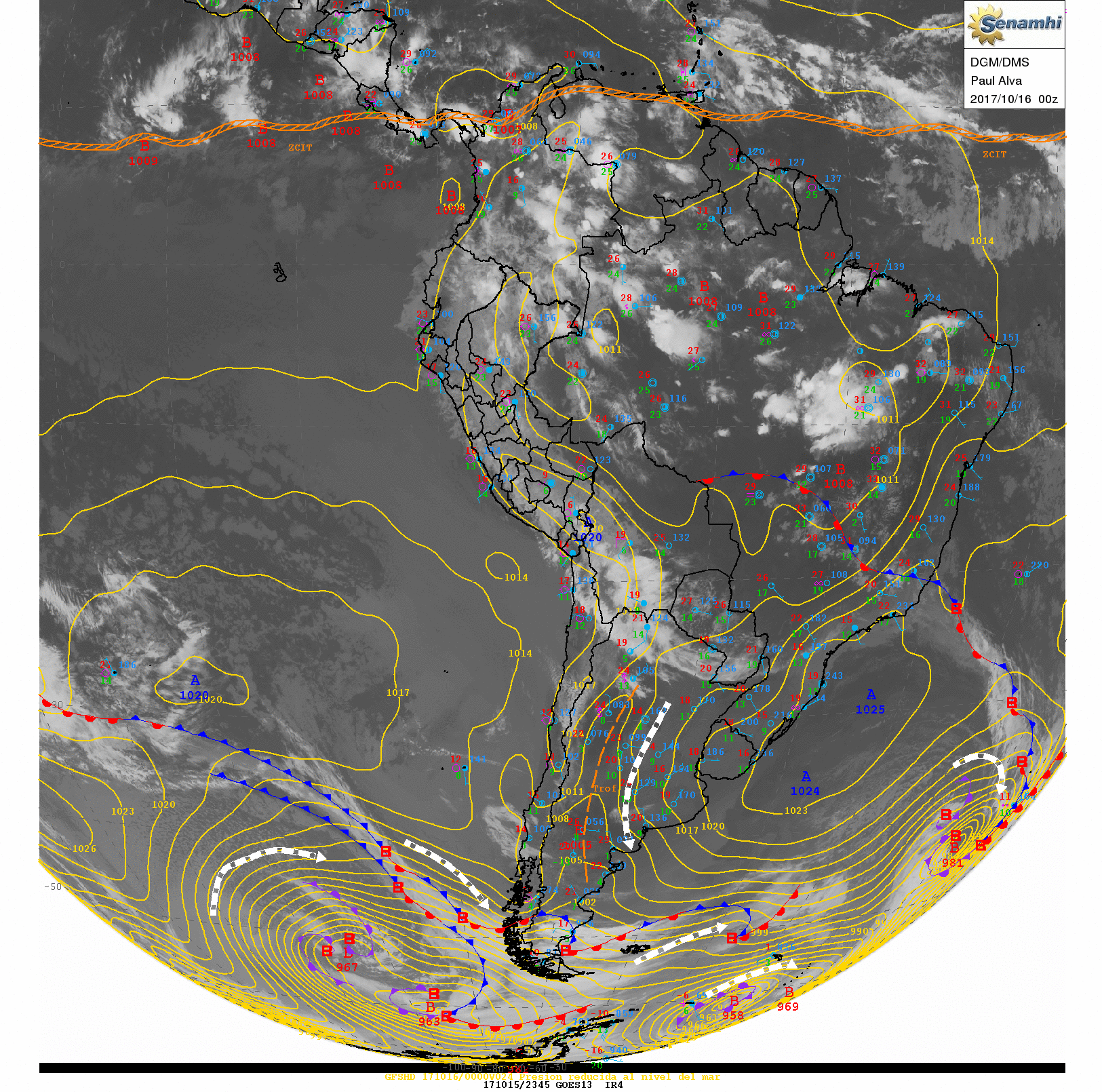 Análisis Sinóptico de Sudamerica - Análisis/imagenes