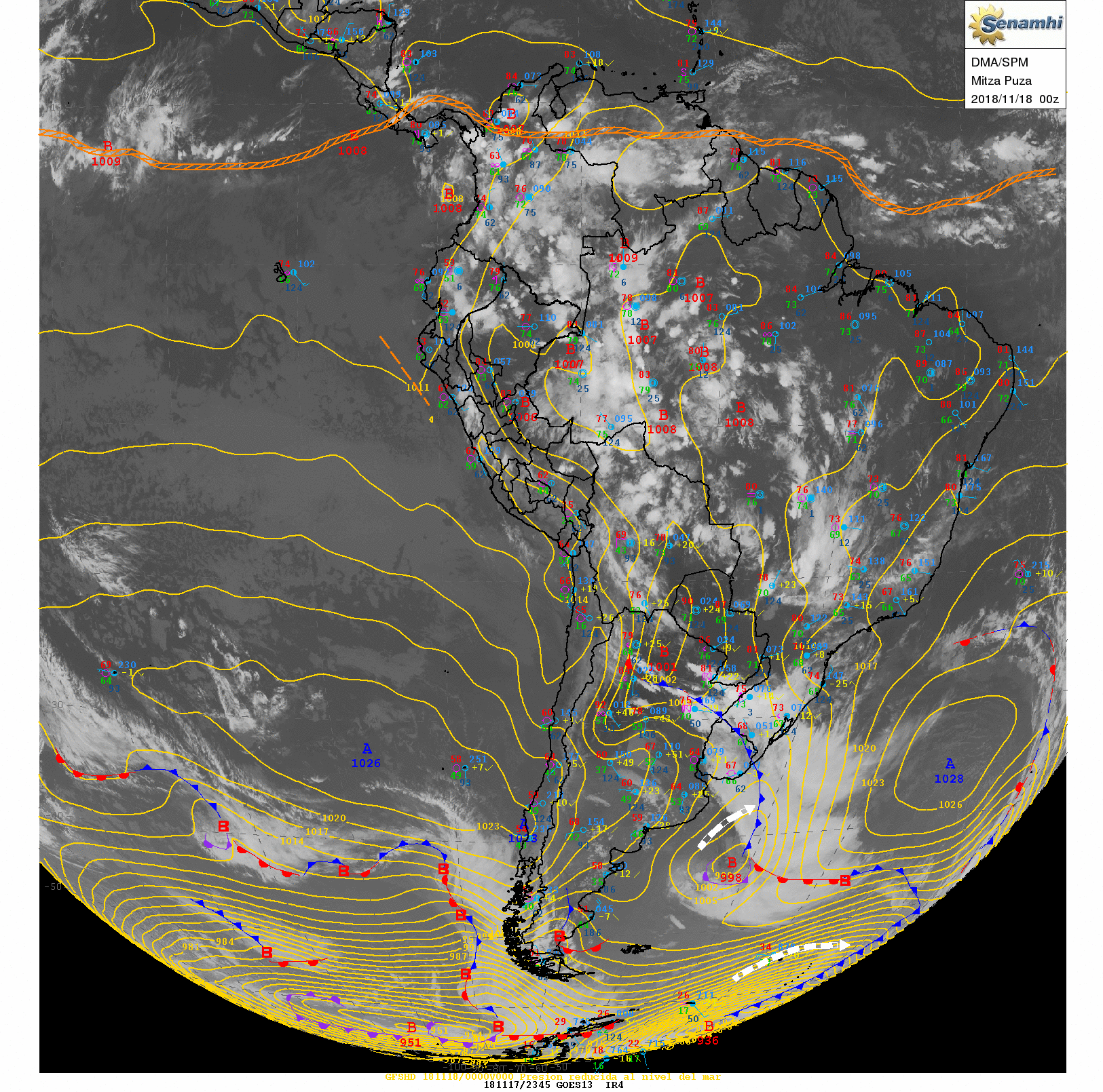 Análisis Sinóptico de Sudamerica - Análisis/imagenes