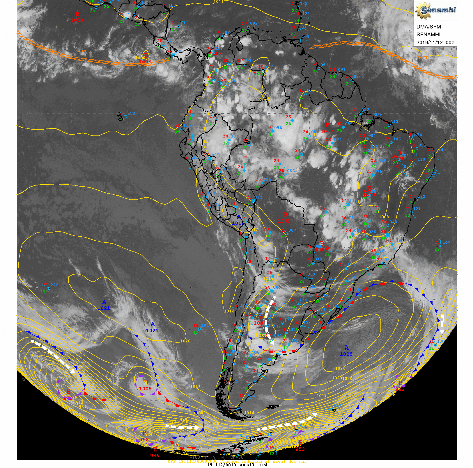 Análisis Sinóptico de Sudamerica - Análisis/imagenes